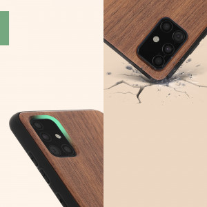 Husa kwmobile pentru Samsung Galaxy A51, Lemn, Maro, 51432.05 - Img 5