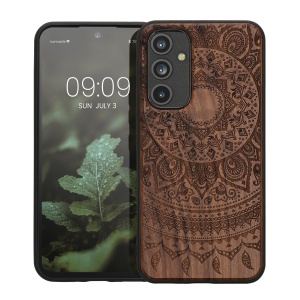Husa Kwmobile pentru Samsung Galaxy A54 5G, Maro, Lemn/Silicon, 60799.04 - Img 2
