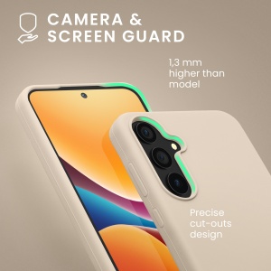 Husa Kwmobile pentru Samsung Galaxy A55, Crem, Silicon, KWM000021ME006C - Img 6