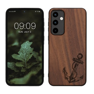 Husa Kwmobile pentru Samsung Galaxy A55, Maro, Lemn, KWM000021PL004C - Img 1