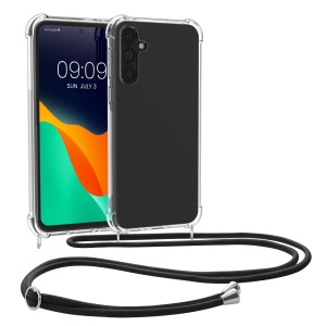 Husa Kwmobile pentru Samsung Galaxy A55, Transparent/Negru, Silicon, KWM000021MO001C - Img 1