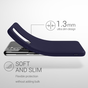 Husa Kwmobile pentru Samsung Galaxy S21, Albastru inchis, Silicon, KWM000012BS046C - Img 6