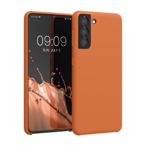 Husa Kwmobile pentru Samsung Galaxy S21, Portocaliu, Silicon, KWM000012BT071C - Img 1