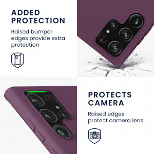 Husa Kwmobile pentru Samsung Galaxy S22 Ultra, Silicon, Violet, 57570.187 - Img 4