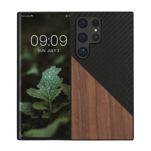 Husa Kwmobile pentru Samsung Galaxy S24 Ultra, Maro/Negru, Lemn, KWM000021OS001C - Img 2