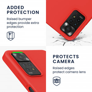 Husa Kwmobile pentru Xiaomi Redmi Note 11 Pro/Redmi Note 11 Pro 5G, Silicon, Rosu, 57373.09 - Img 4