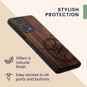 Husa Kwmobile pentru Xiaomi Redmi Note 12 Pro 5G, Maro/Albastru, Lemn, KWM000018BW004C - Img 6