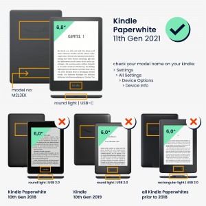 Husa pentru Amazon Kindle Paperwhite 11, Kwmobile, Rosu, Piele ecologica, 56257.15 - Img 6