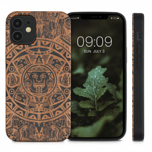 Husa pentru Apple iPhone 12 Mini, Lemn, Maro, 52733.07, kwmobile - Img 2