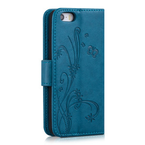 Husa pentru Apple iPhone 5 / iPhone 5s / iPhone SE, Piele ecologica, Albastru, 20207.16 - Img 4
