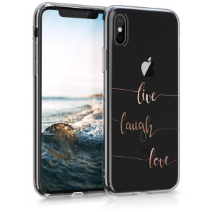 Husa pentru Apple iPhone X / iPhone XS, Silicon, Rose Gold, 42505.22 - Img 1