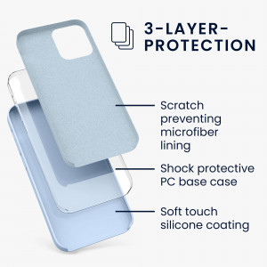 Husa pentru iPhone 12 / iPhone 12 Pro, Silicon, Albastru, 52641.58 - Img 3
