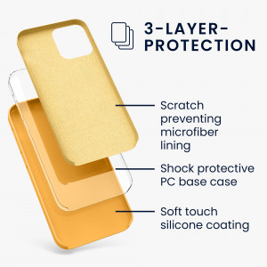 Husa pentru iPhone 12 Pro Max, Silicon, Galben, 52644.217 - Img 3