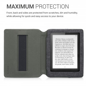 Husa pentru Kobo Aura Edition 1, Textil, Gri, kwmobile, 54136.19 - Img 5