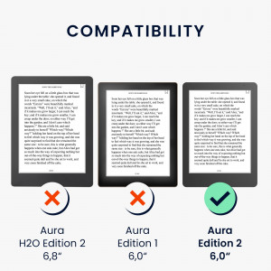 Husa pentru Kobo Aura Edition 2, Kwmobile, Gri, Piele ecologica, 41181.73 - Img 6