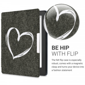 Husa pentru Kobo Aura H2O Edition 2, Textil, Gri, kwmobile, 49111.04 - Img 4