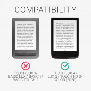 Husa pentru PocketBook Touch Lux 5 / Touch Lux 4 / Touch HD 3, Piele ecologica, Gri, kwmobile, 54817.02 - Img 6