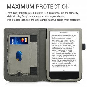 Husa pentru PocketBook Touch Lux 5 / Touch Lux 4 / Touch HD 3, Piele ecologica, Gri, kwmobile, 54817.06 - Img 4