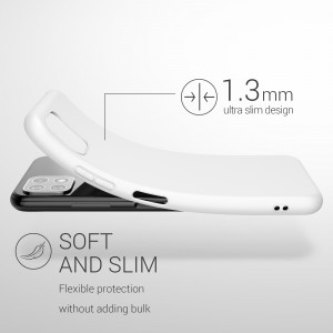 Husa pentru Samsung Galaxy A22 5G, Silicon, Alb, 55245.48, kwmobile - Img 3