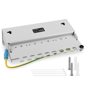 Patch Panel Cat6 cu 12 porturi RJ45 si montare pe perete, Kwmobile, Gri, Metal, 47695.03 - Img 7