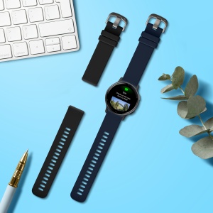 Set 2 Curele Kwmobile pentru Garmin vivoactive 5/Active 5, Negru/Albastru inchis, Silicon, KWM0000254E001C - Img 7