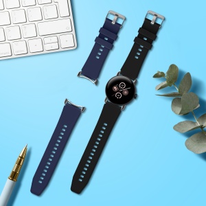 Set 2 Curele Kwmobile pentru Google Pixel Watch 2/Pixel Watch, Negru/Albastru inchis, Silicon, KWM0000254I001C - Img 7