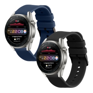 Set 2 Curele Kwmobile pentru Huawei Watch 4/Watch 4 Pro/Watch 3, Negru/Albastru inchis, Silicon, KWM000024SW001C - Img 2