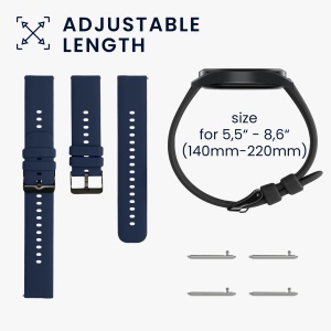 Set 2 Curele Kwmobile pentru Huawei Watch 4/Watch 4 Pro/Watch 3, Negru/Albastru inchis, Silicon, KWM000024SW001C - Img 6