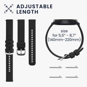 Set 2 Curele Kwmobile pentru Huawei Watch GT 4 (41mm), Negru/Albastru inchis, Silicon, KWM0000254B001C - Img 6