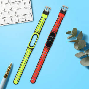 Set 2 Curele Kwmobile pentru Xiaomi Mi Band 4, Rosu/Verde, Silicon, 58889.04 - Img 3
