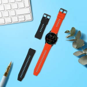 Set 2 Curele Kwmobile pentru Xiaomi Mi Watch Color Sport/S1 Active, Portocaliu/Negru, Silicon, 58971.04 - Img 3