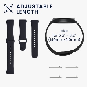 Set 2 Curele Kwmobile pentru Xiaomi Redmi Watch 3 Active, Negru/Albastru inchis, Silicon, KWM000024XY001C - Img 6
