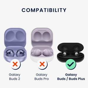 Set 2 Curele pentru casti Samsung Galaxy Buds/Galaxy Buds Plus, Kwmobile, Negru, Silicon, 53474.01 - Img 6