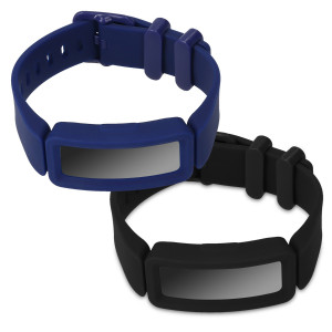 Set 2 Curele pentru Fitbit Ace 2, Kwmobile, Negru/Albastru, Silicon, 50102.01 - Img 2