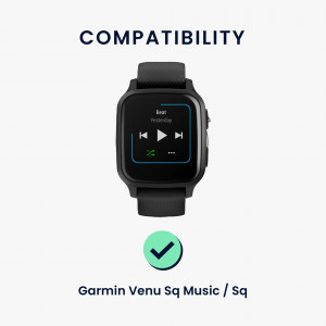 Set 2 curele pentru Garmin Venu Sq/Venu Sq Music, Kwmobile, Negru/Verde, Silicon, 57776.03 - Img 11