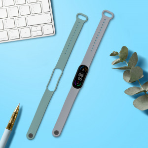 Set 2 Curele pentru Xiaomi Mi Smart Band 6/Mi Band 6/Mi Band 5, Kwmobile, Verde/Gri, Silicon, 57428.07 - Img 3