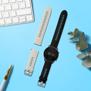 Set 2 curele pentru Xiaomi Mi Watch/Mi Watch Color Sport, Kwmobile, Negru/Bej, Silicon, 58466.02 - Img 3