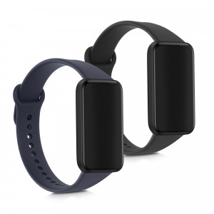 Set 2 Curele pentru Xiaomi Redmi Smart Band Pro, Kwmobile, Negru/Albastru, Silicon, 57425.01 - Img 1