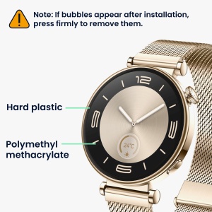 Set 2 Folii de protectie Kwmobile pentru Huawei Watch GT 4 (41mm), Transparent/Negru, Polimer, KWM0000251T001C - Img 5