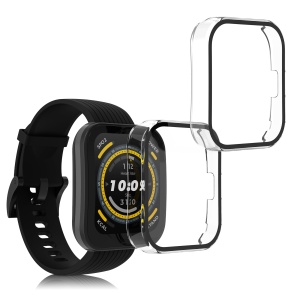 Set 2 Huse Kwmobile cu sticla securizata pentru Amazfit Bip 5, Transparent, Plastic, KWM000024ZC001C - Img 1