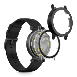 Set 2 Huse Kwmobile cu sticla securizata pentru Huawei Watch GT 4 (41mm), Transparent/Negru, Plastic, KWM0000254P002C - Img 1