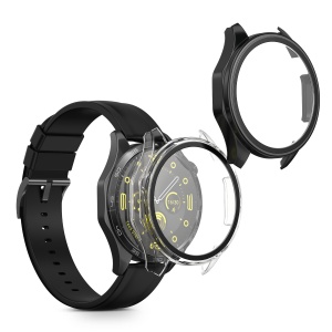 Set 2 Huse Kwmobile cu sticla securizata pentru Huawei Watch GT 4 (46mm), Transparent/Negru, Plastic, KWM0000254O002C - Img 1