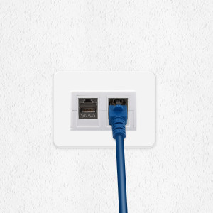 Set 2 Prize ecranate de retea RJ45 cu 2 module Keystone, Kwmobile, Alb, Plastic, 50453.02.02 - Img 3