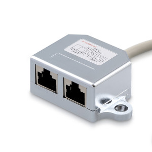 Set 2 Splittere cablu retea RJ45 mama la 2 porturi mama Cat5/Cat6, Kwmobile, Argintiu, Metal, 40677 - Img 6
