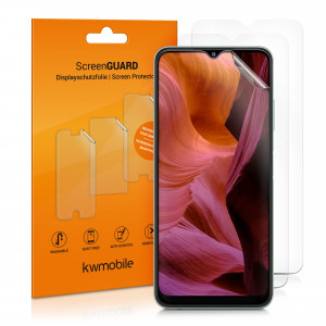 Set 3 Folii de protectie pentru Samsung Galaxy A22 5G, kwmobile, Fata, Transparenta, 55246.1 - Img 1