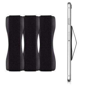 Set 3 Suporti tip inel pentru telefon, Kwmobile, Negru, Plastic, 43997.02 - Img 1