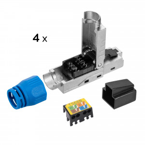 Set 4 Mufe CAT8 RJ-45 pentru cabluri Ethernet CAT8 ecranate, Kwmobile, Multicolor, Metal, 52519.04 - Img 6