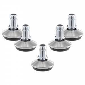 Set 5 Picioare pentru scaun de birou tija 10 mm, Kwmobile, Argintiu/Negru, Otel, 56093.05 - Img 1