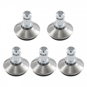 Set 5 Picioare pentru scaun de birou tija 10 mm, Kwmobile, Argintiu/Negru, Otel, 56093.05 - Img 2