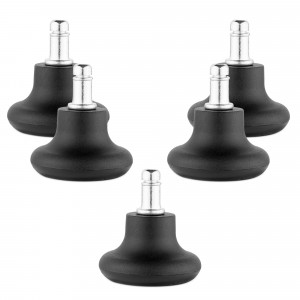 Set 5 Picioare pentru scaun de birou tija 10 mm, Kwmobile, Negru, Nylon, 56091.01 - Img 1